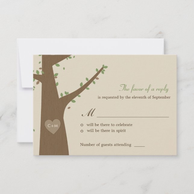 Carte de réponse RSVP pour mariage Love Owls (Devant)