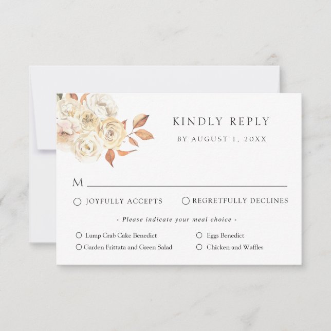Carte de réponse RSVP pour mariage rustique d'auto (Devant)