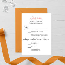 Carte de réponse RSVP pour mariage rustique d'auto