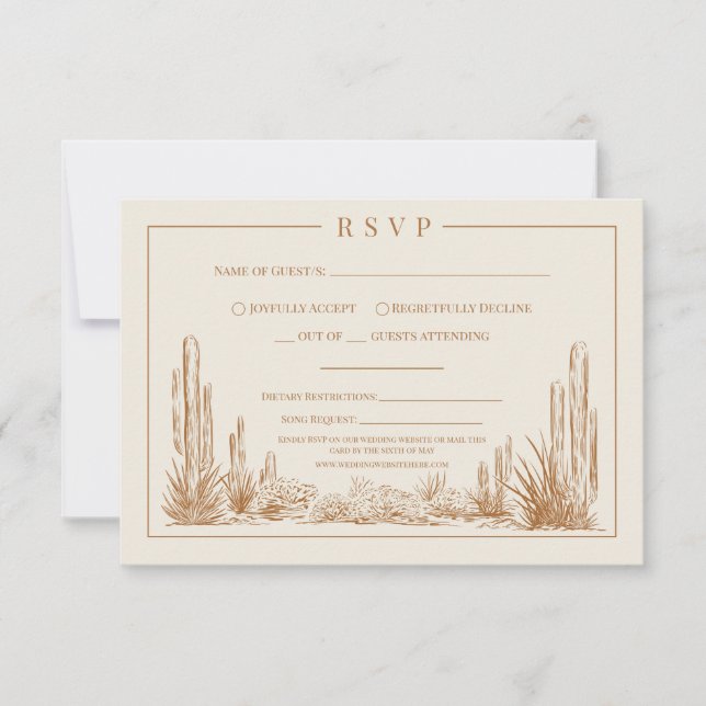 Carte de réponse RSVP pour mariage western (Devant)