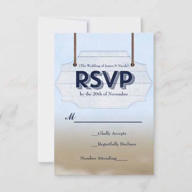 Carte de réponse RSVP pour panneau de signalisatio (Devant)