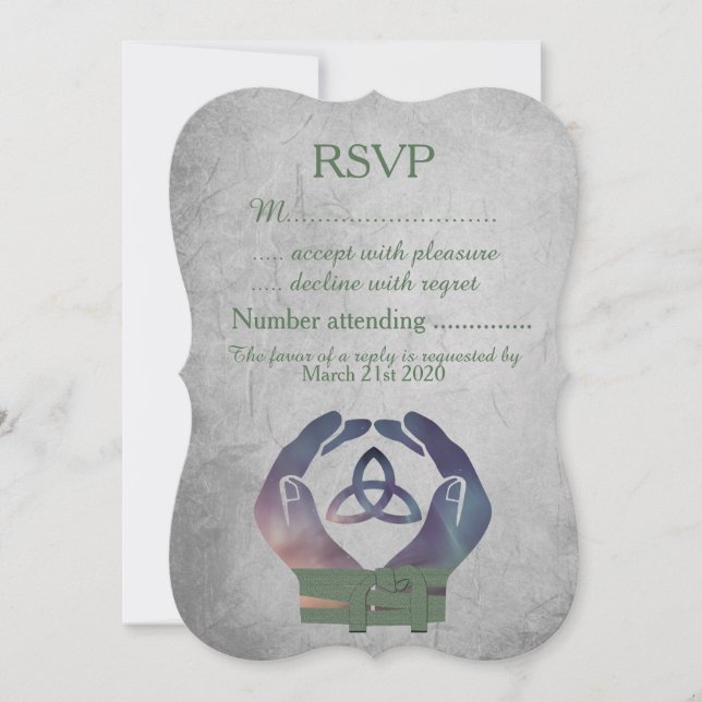Carte de réponse RSVP pour un mariage païen (Devant)