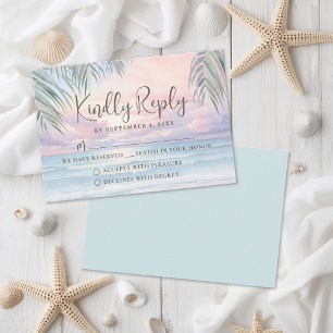 Carte de réponse RSVP pour un mariage sur la plage