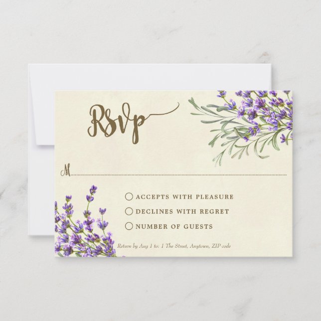 carte de réponse RSVP pour une douche nuptiale de  (Devant)