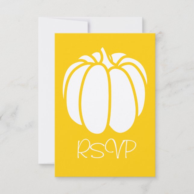 Carte de réponse RSVP Pumpkin Patch en jaune (Devant)