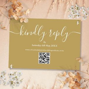 Carte de réponse RSVP QR Code élégante écriture do