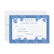 Carte de réponse RSVP Romantique Dusty Blue Floral