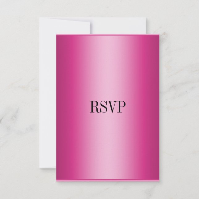 Carte de réponse RSVP rose pour tous les événement (Devant)