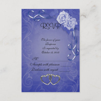 Carte de réponse RSVP roses bleus