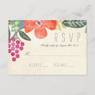 Carte de réponse RSVP Rustic Paradise