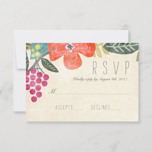 Carte de réponse RSVP Rustic Paradise (Devant)