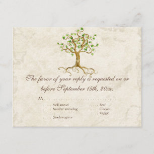 Carte de réponse RSVP Sage RSVP Swirl Tree Roots