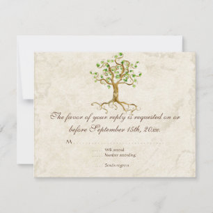 Carte de réponse RSVP Sage RSVP Swirl Tree Roots