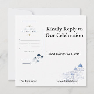 Carte de réponse RSVP Santorini Boarding Pass