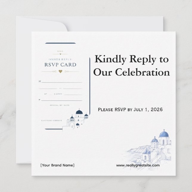 Carte de réponse RSVP Santorini Boarding Pass (Dos)