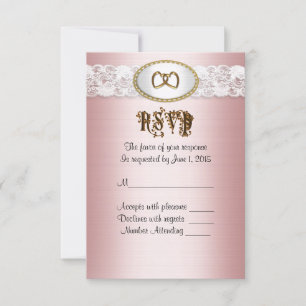 Carte de réponse RSVP Satin rose