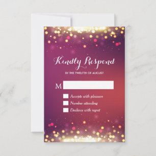Carte de réponse RSVP Shimmer Gold Parties scintil