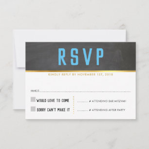 CARTE DE RÉPONSE RSVP Smart bold or tableau noir
