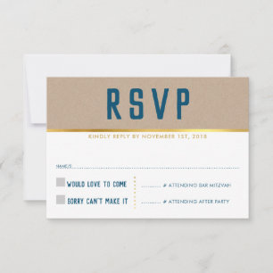 CARTE DE RÉPONSE RSVP smart bold type or kraft ble