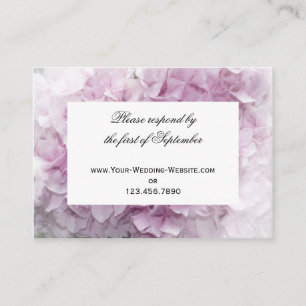 Carte de réponse RSVP Soft Pink Hydrangea Wedding