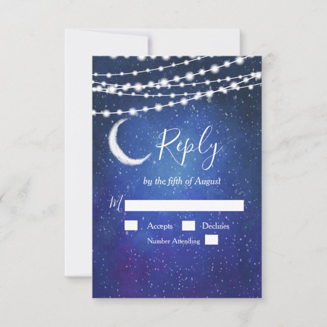 Carte de réponse RSVP Sous les Étoiles (Devant)