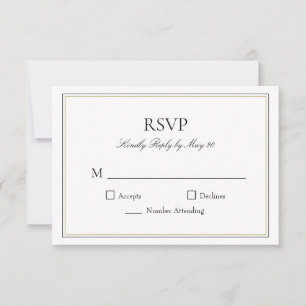 Carte de réponse RSVP standard simple
