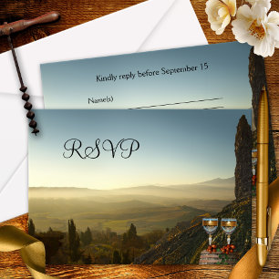 Carte de réponse RSVP sur le thème du vignoble ou 