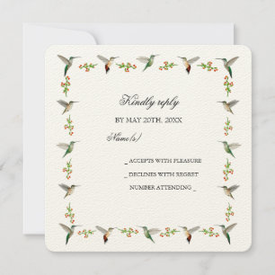 Carte de réponse RSVP sur mesure pour colibri