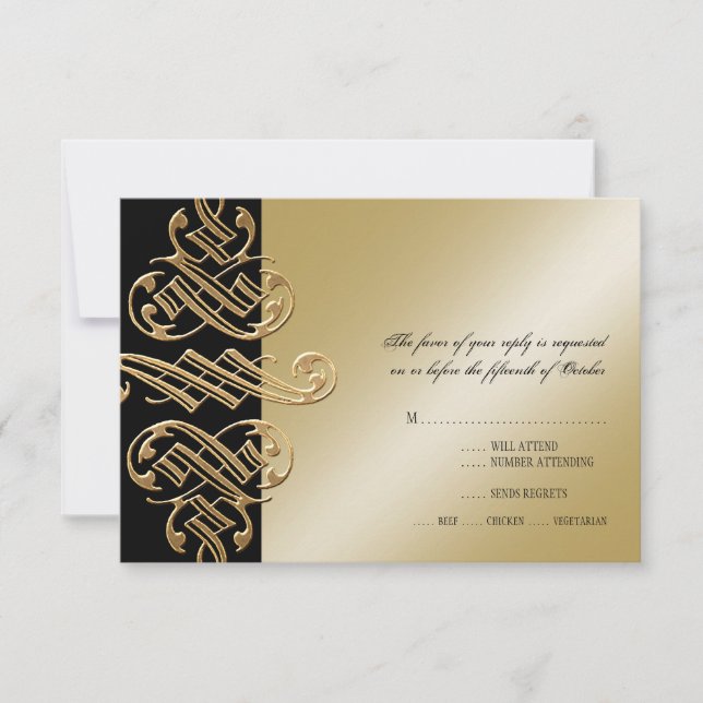 Carte de réponse RSVP Swirl de l'ordinateur des im (Devant)