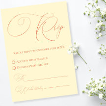 Carte de réponse RSVP Teintes douces de coucher de