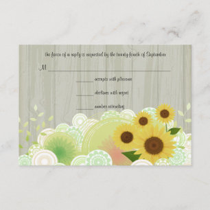 Carte de réponse RSVP Tendance Sunflowers
