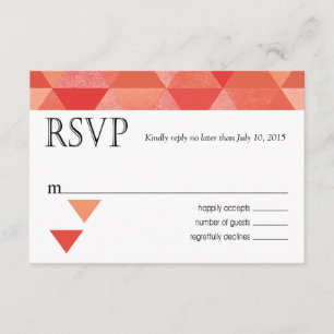 Carte de réponse RSVP triangles géométriques   cor