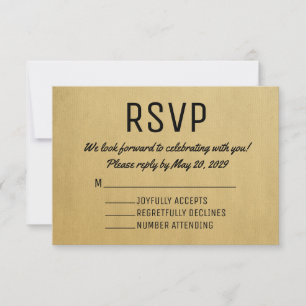 Carte de réponse RSVP vintage Cartes de réponse mi