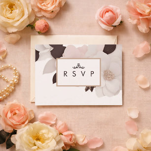 Carte de réponse RSVP vintage luxueuse avec choix 