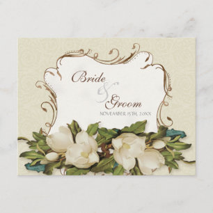 Carte de réponse RSVP Vintage Magnolia Swirls Dama