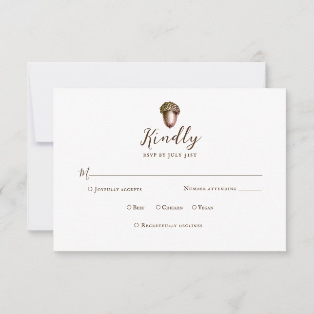 Carte de réponse RSVP Vintage pour l'automne (Devant)