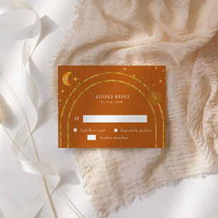 Carte de réponse RSVP vintage Stars célestes Lune