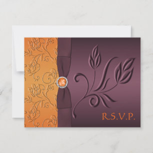 Carte de réponse RSVP Violet et Tangerine