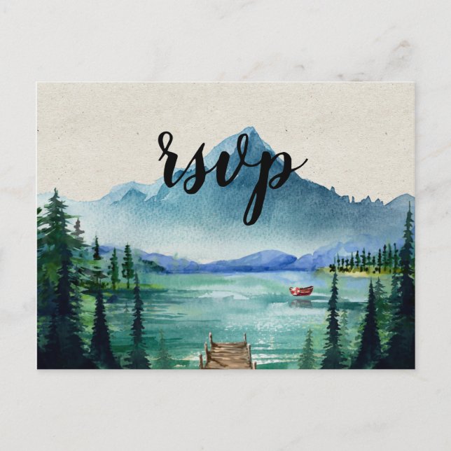 Carte de réponse rustique au bord du lac avec choi (Devant)