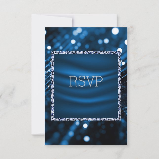 Carte de réponse satin royal et bleu rsvp (Devant)