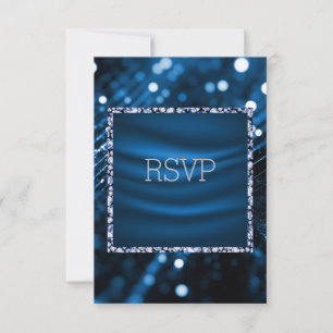 Carte de réponse satin royal et bleu rsvp
