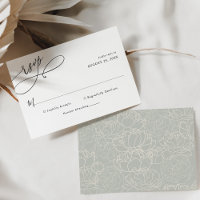 Carte de réponse simple et élégante pour mariage