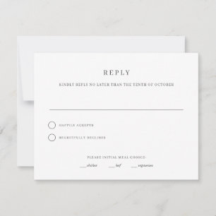Carte de réponse simple et élégante pour un mariag