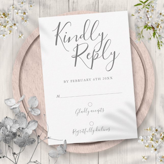 Carte de réponse simple et moderne (Signature Script Simple Modern RSVP)