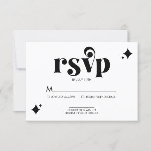 Carte de réponse simple et moderne pour mariage ré