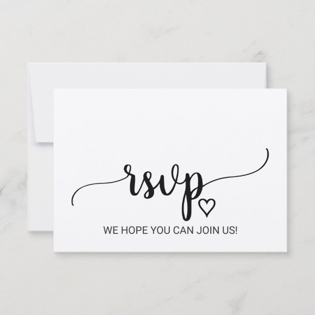 Carte de réponse simple Kraft calligraphie choix d (Devant)