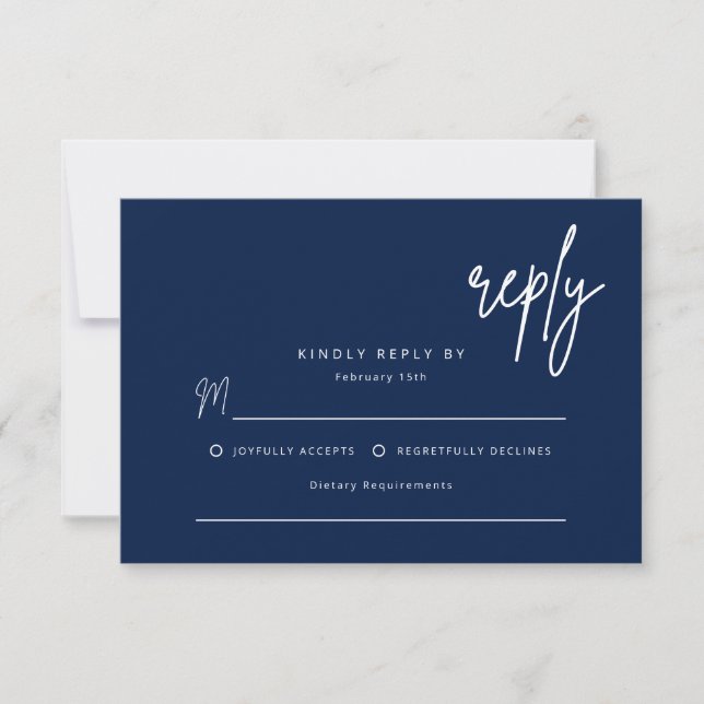 Carte de réponse simple pour invitation de mariage (Devant)