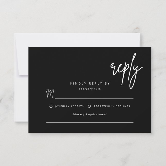 Carte de réponse simple pour invitation de mariage (Devant)