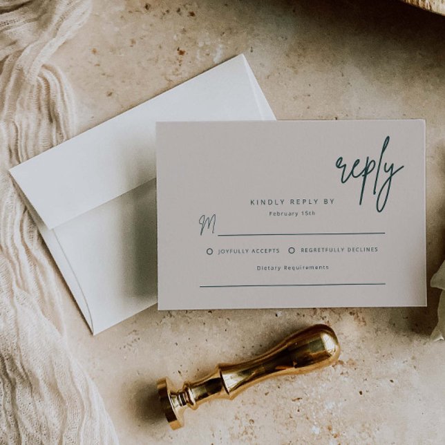 Carte de réponse simple pour invitation de mariage (Créateur téléchargé)