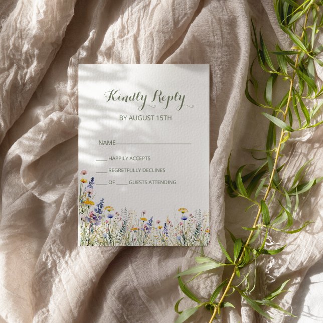 Carte de réponse simple pour mariage aux fleurs sa (Créateur téléchargé)